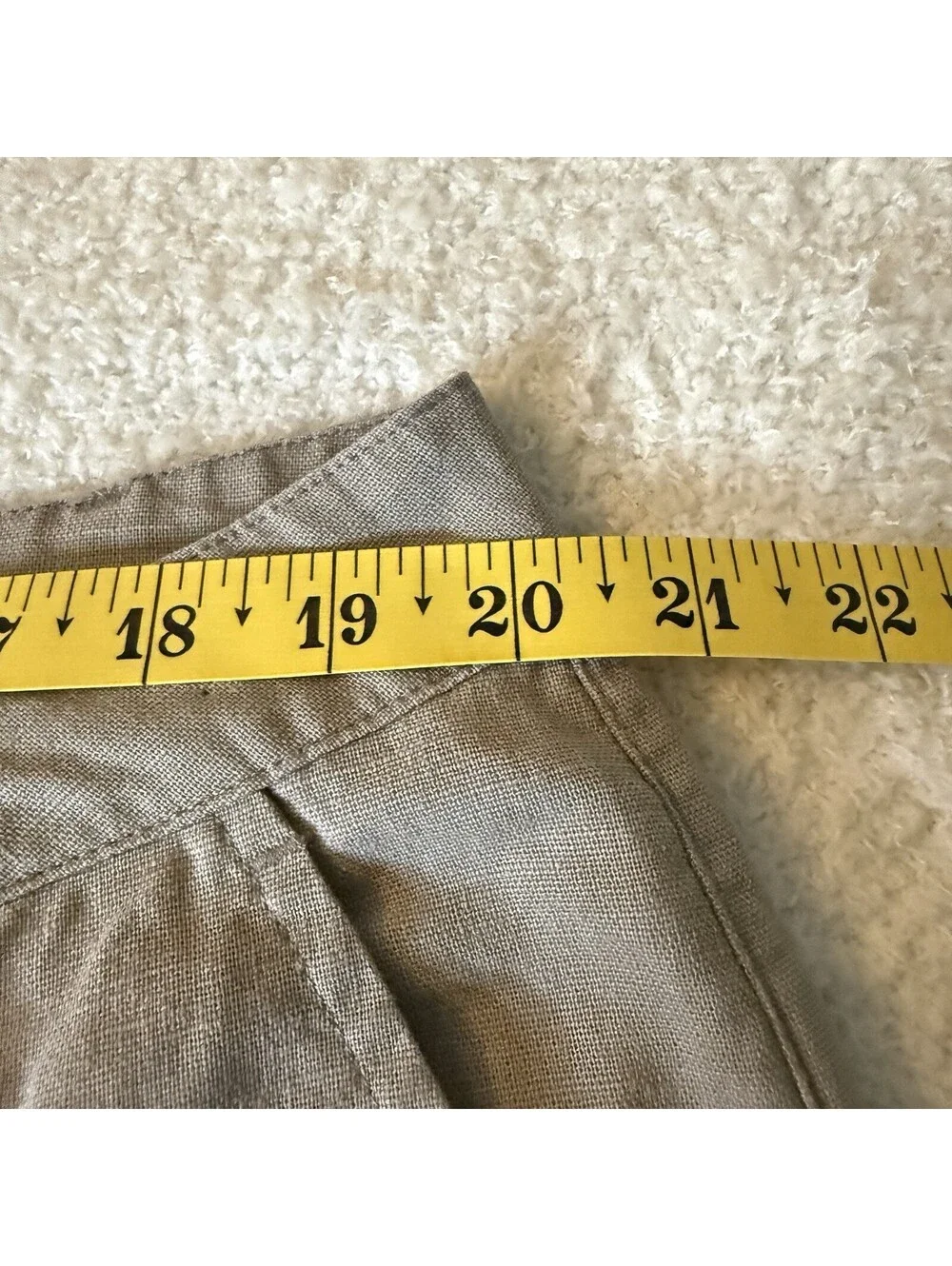 American Tall Men’s 40XT Linen Cotton Flat Front Khaki Shorts Beige